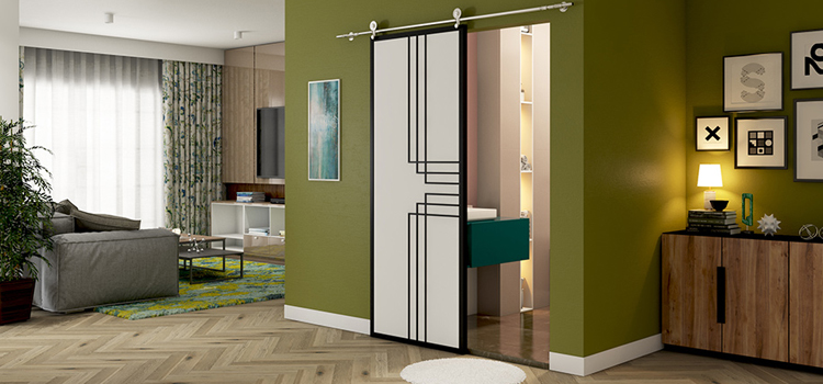 sliding bathroom door installation in Midlothian